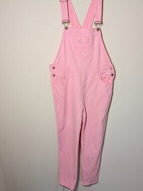 Anna-Kaci Women's Vintage Straight-Leg Overalls Casual Fit Pink XXL